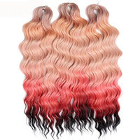 Water Wave Ombre Blonde Braiding Hair Extensions – Deep Wave Afro Curl Crochet for Women