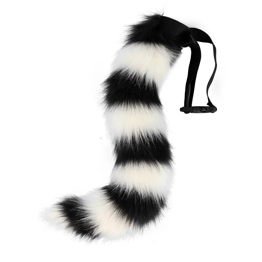 Plush Fox Tail Cosplay Accessory – 50cm Faux Fur Animal Tail with Waist Belt