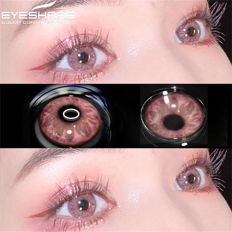 EYESHARE 1pair Colored Contact Lenses for Eyes Purple Lenses Fashion Colorful Beautiful Pupil Lens Yearly Cosmetic Eye Contacts