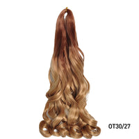 1B/Pink 24" Synthetic French Curly Braiding Hair Pre Stretched Loose Wavy Spiral Curl Crochet Braids Hair Extensions for Women