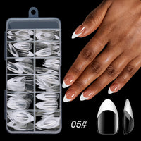 120PCS Acrylic French Press On Nails Medium Square Full Cover Nail Tips – Mixed Sizes, Removable False Nails