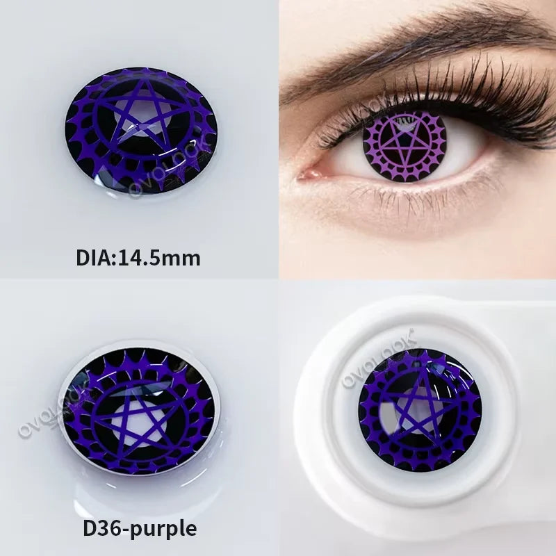 OVOLOOK-1 Pair/2pcs Lenses Cosplay Anime Contact Lenses for Eyes Vision Correction Comestic Myopia Prescription Contact Lenses