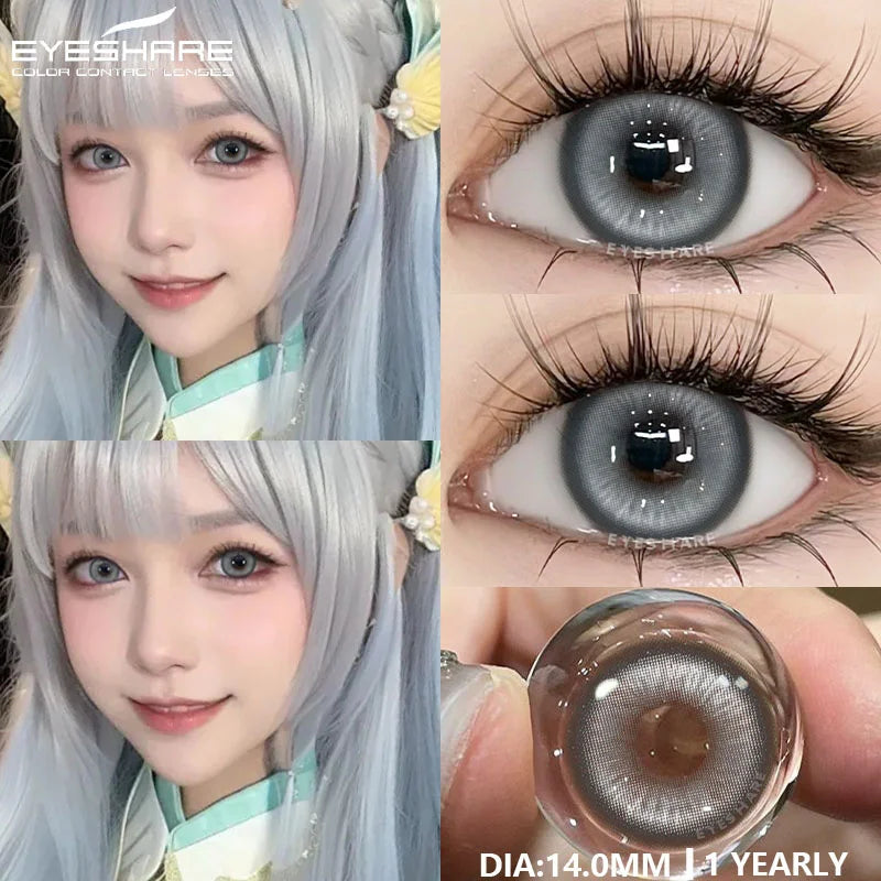 EYESHARE 1pair Colored Contact Lenses Purple Eye Lens Yearly Cosplay Blue Green Cosmetic Contacts Helloween Soft Makeup Pupils