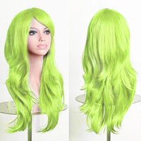 Soowee 70cm Long Synthetic Wigs Pink Purple Cosplay Wig Wavy Halloween Costume Hair Fake Hairpieces for Women