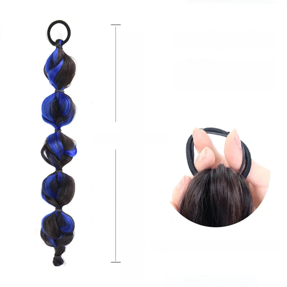 Bubble-Twist High Elastic Ponytail Wig – Synthetic Lantern Braid Hairpiece for Women (Multiple Colours)