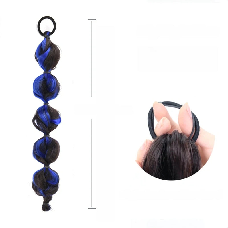 Bubble-Twist High Elastic Ponytail Wig – Synthetic Lantern Braid Hairpiece for Women (Multiple Colours)