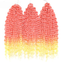 24 Inch Water Wave Crochet Braiding Hair Pink Blonde Synthetic Hair Extensions for Black Women