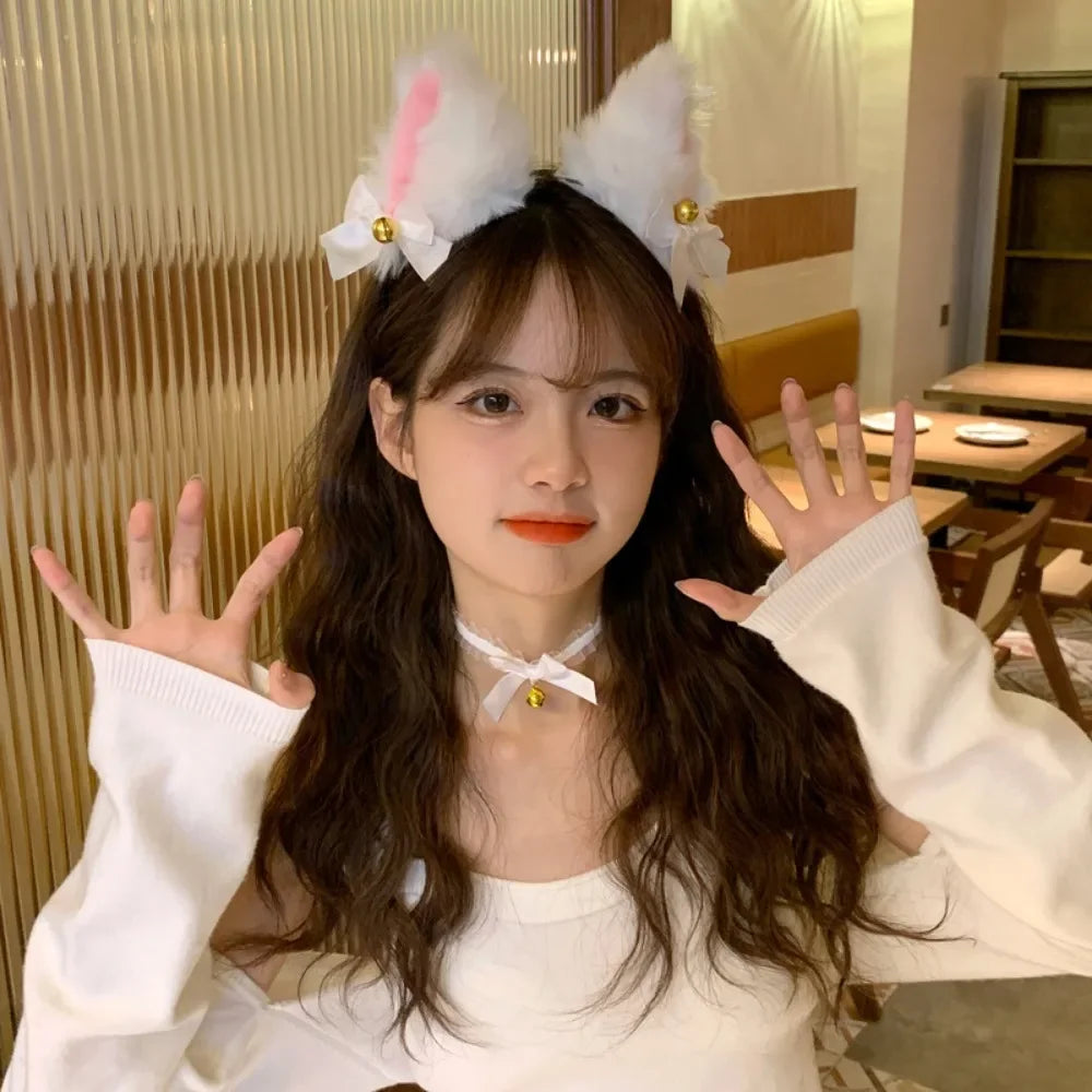 Cute Cat Ears Ladies' Hair Strap Fashionable Plush Bell Role-playing Exquisite Fox Hair Strap Sexy Hair Strap Girls' Headwear