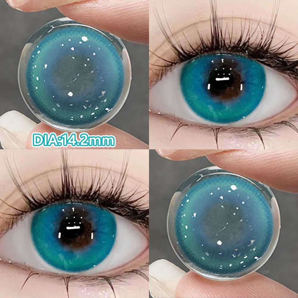 Blue Cosplay Series Colored Contact Lenses for Eyes With Prescription Cosmetics Pupils Eye Color Lenses Myopia Lens OVO