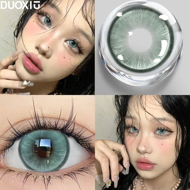 DUOXIU 1 Pair Colored Contact Lenses for Eyes Lens Green Blue Gray Contact Lens Green Eye Lenses Wholesale Natural Eye Lenses