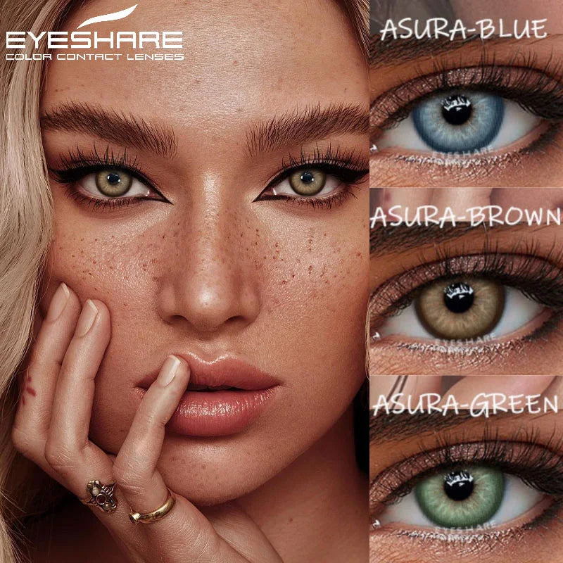 EYESHARE 1Pair Colored Contact Lenses for Eyes Blue Eye Lenses Brown Natural Colored Pupils for Eyes Green Lenses Eye Contacts