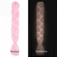 24 Inch Glow in the Dark Braiding Hair – Synthetic Rainbow Jumbo Braid Extensions