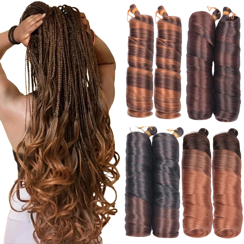 French Curls Braiding Hair Extensions Synthetic Hair Loose Wave Spiral Curl Braids High Temperature Ombre Pre Stretched Hair