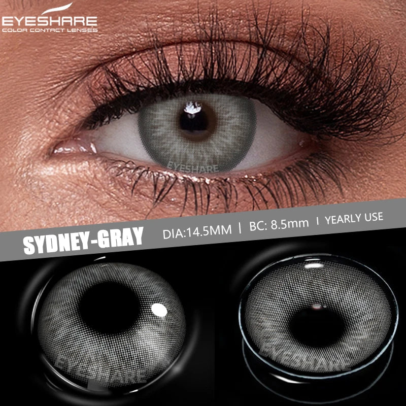 EYESHARE 1pair New Color Contact Lenses for Eyes Brown Eyes Lens Fashion Blue Lenses Green Beautiful Pupil Yearly Gray Contact