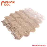 24 Inch Body Wave Crochet Hair – Synthetic Ombre Blonde Goddess Crochet Braids Natural Wavy Extensions