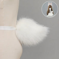 Furry Bunny Ears Headband Lolita Realistic Tail Set Cute Plush Cosplay Animal Tail Props Party Animal Tails Cosplay Costume