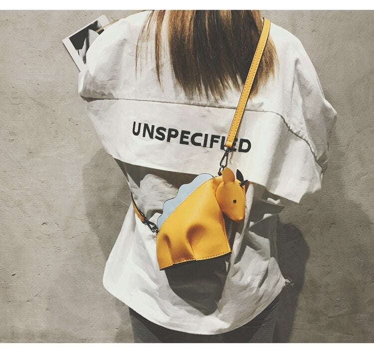 Fun Unicorn Dinosaur Design Girl's Shoulder Bag Fashion Purses and Handbags