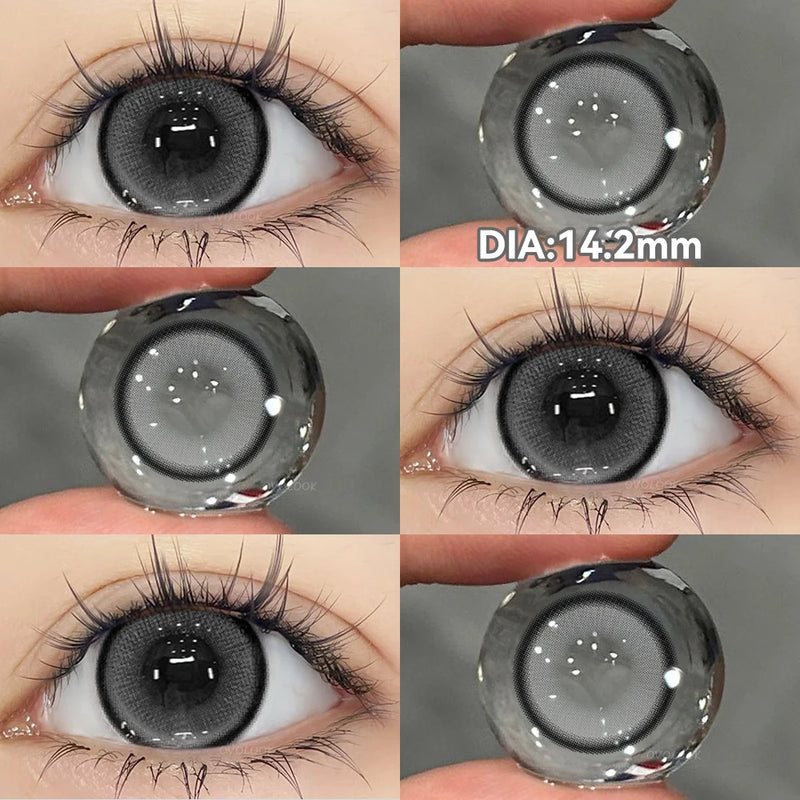 OVOLOOK-1 Pair Halloween Contact Lenses Beauty Eye Color Lenses Cosplay Pupils Myopia Lens with Prescription Natural Blue Lens