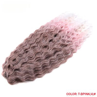 22 Inch Ombre Blonde Rainbow Water Wave Crochet Hair – 300g Synthetic Curly Braiding Extensions