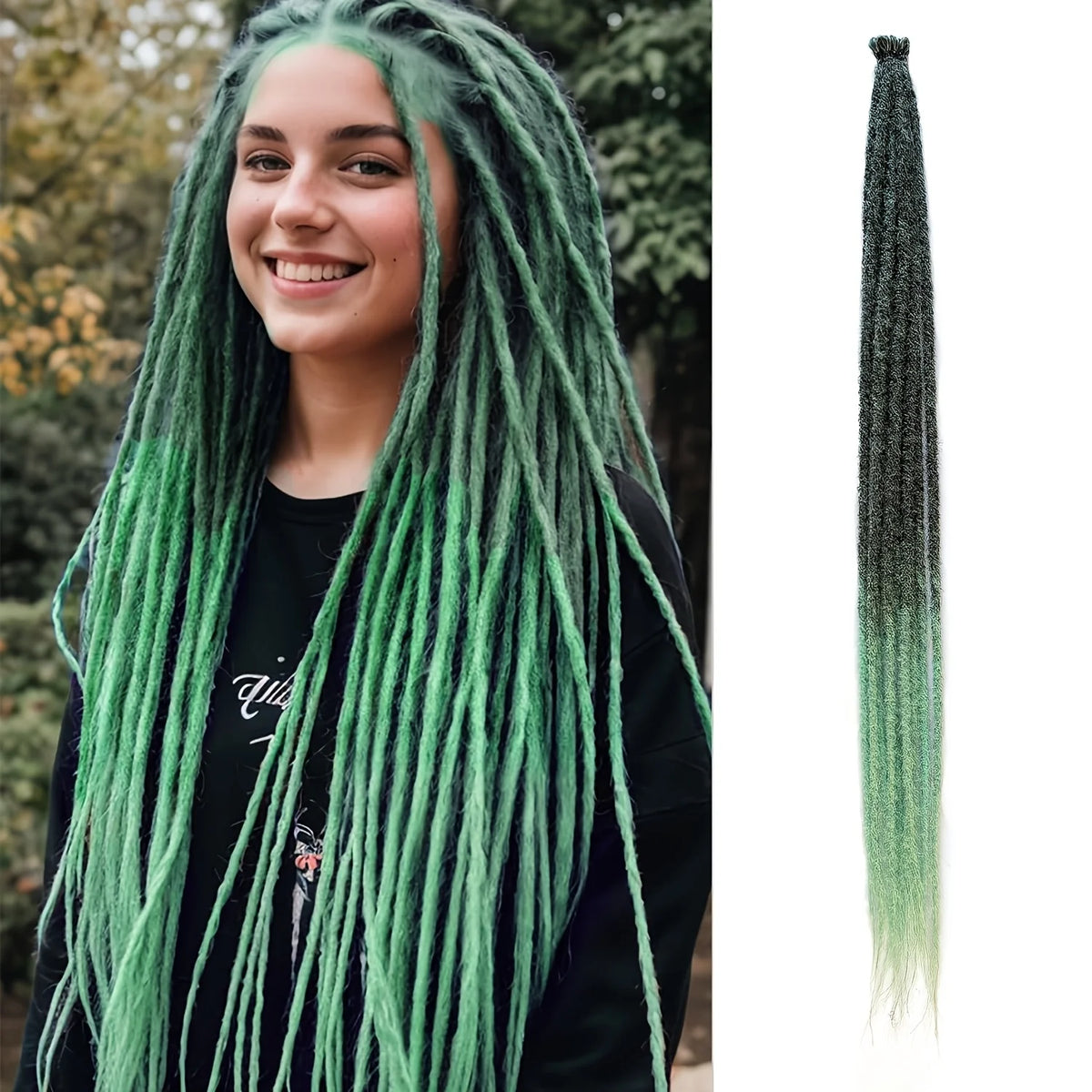 24 Inch Dreadlock Extensions (10 Strands/Pack) – Handmade Crochet Hair