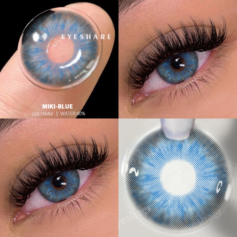 EYESHARE 2pcs Natural Color Contact Lenses for Eyes Gray Contact Lens Yearly Fashion Blue Contact Lens Colored Eye Contacts