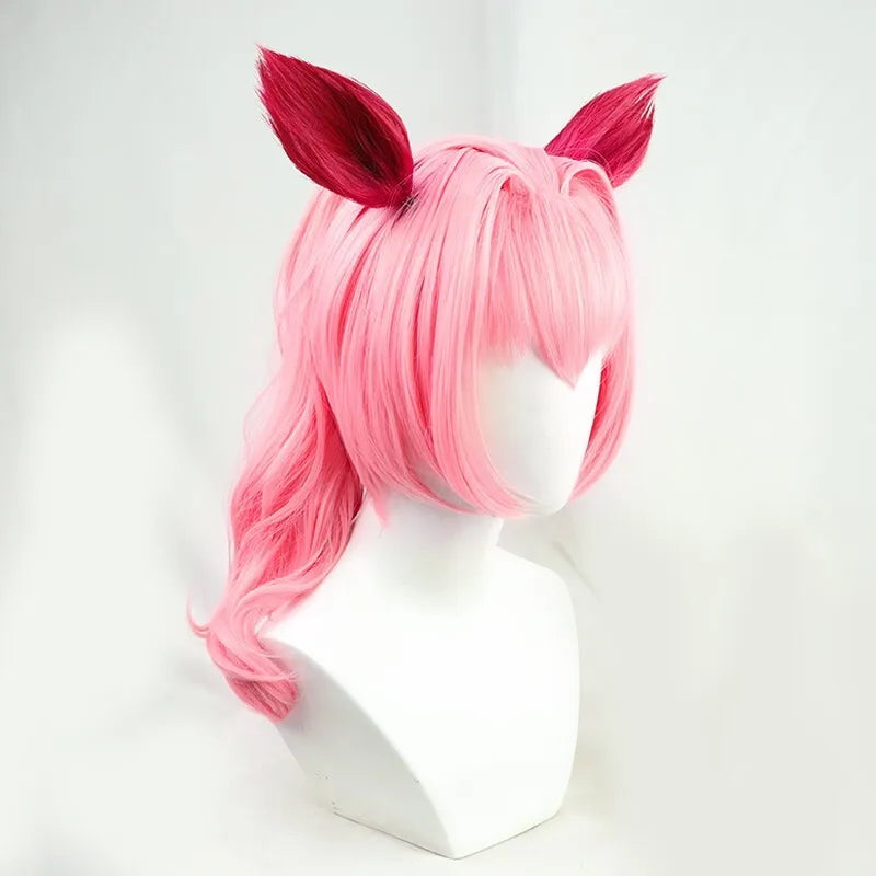 Pink Cosplay Wig With Hairpins And Matching Tail Synthetic Heat Resi pink-cosplay-wig-with-hairpins-and-matching-tail-synthetic-heat-resi