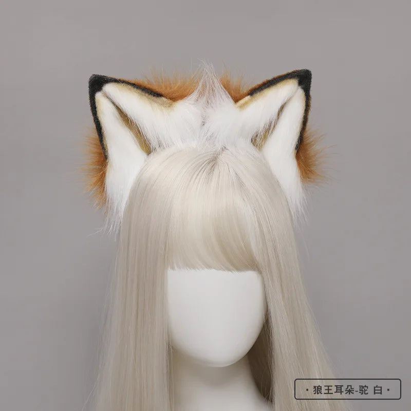 New Red Fox Anime Beast Ear Beast Tail Wolf Ear Cat Ear Headband Custom COSPLAY Hand Made LOL Golden Fox Ears Hair Accessories