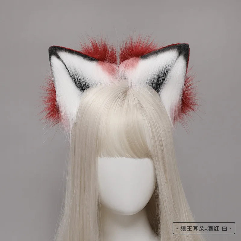 New Red Fox Anime Beast Ear Beast Tail Wolf Ear Cat Ear Headband Custom COSPLAY Hand Made LOL Golden Fox Ears Hair Accessories