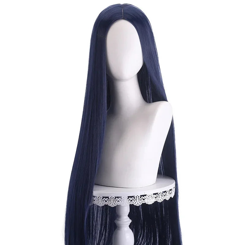 Long Straight Cosplay Wig 100cm Centre Parting Central Split Blond Pink Red Purple Heat Resistant Synthetic Hair Wigs