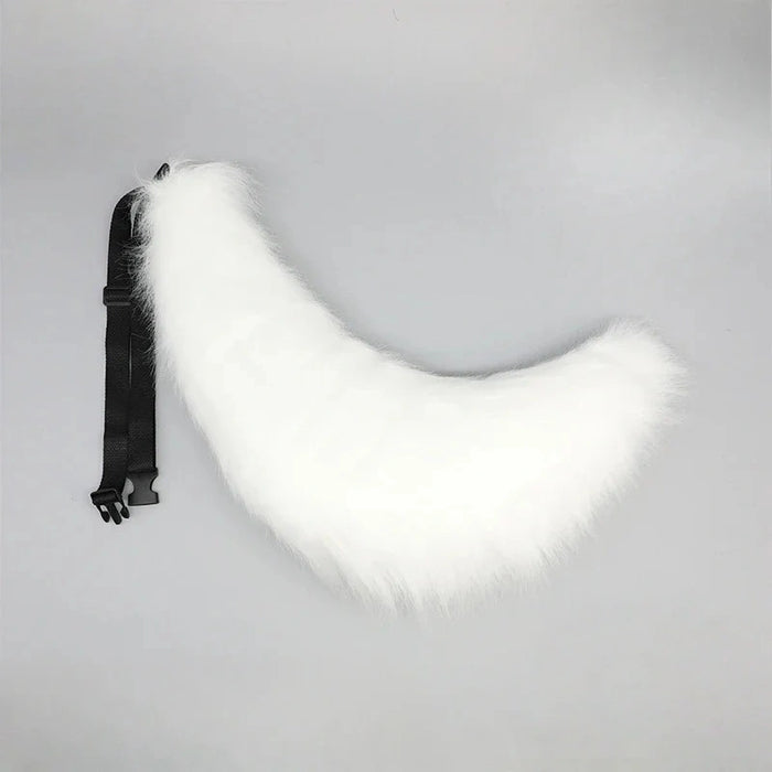 Plush Cosplay Tail – Soft Faux Fur Animal Tail with Adjustable Belt for Adults