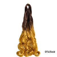 24 Inch French Curl Braiding Hair Synthetic Crochet Extensions Spiral Curl Braids