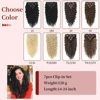 Curly Water Wave Human Hair Clip-Ins – 7 Pieces