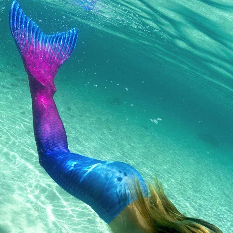 Women Girls Mermaid Tails Cosplay Bathing Suit Beach Swimmable Mermaid Costume (No Monofin) Swimwear Fishtail Costume For Adults
