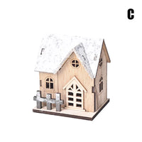 Christmas LED Light Wooden House Luminous  Christmas Decorations Kids Gift