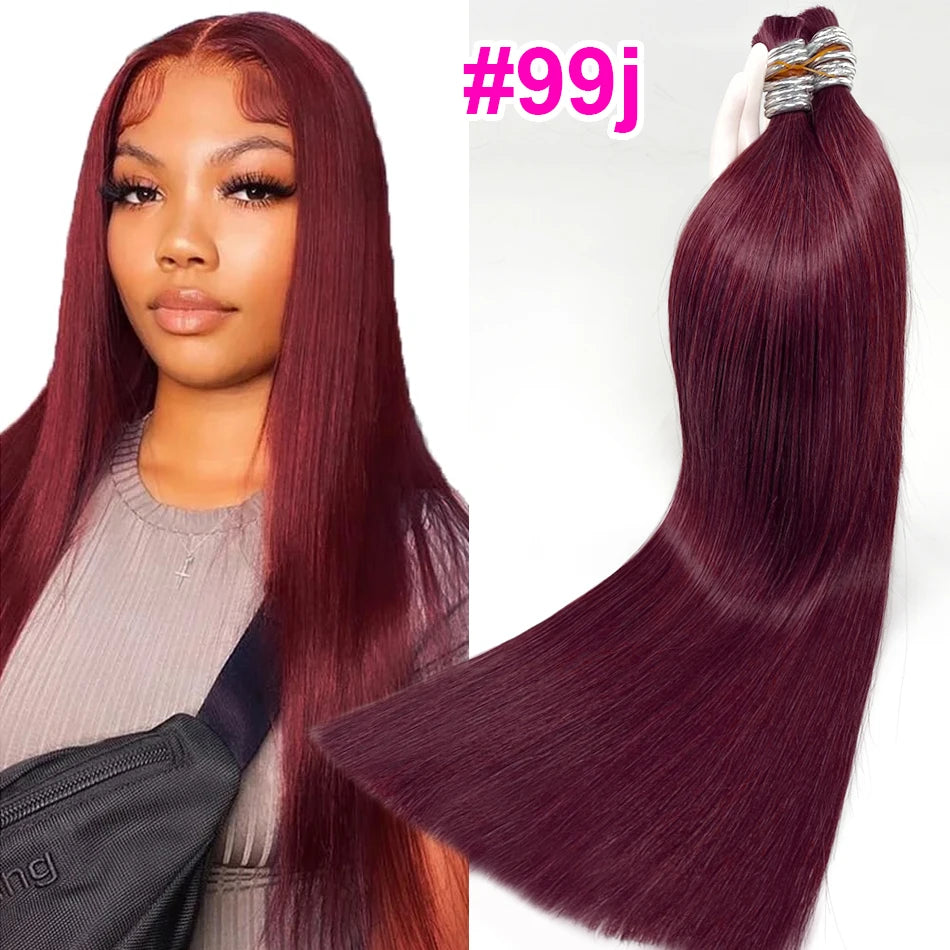Straight Human Hair Bulk for Braiding | No Weft