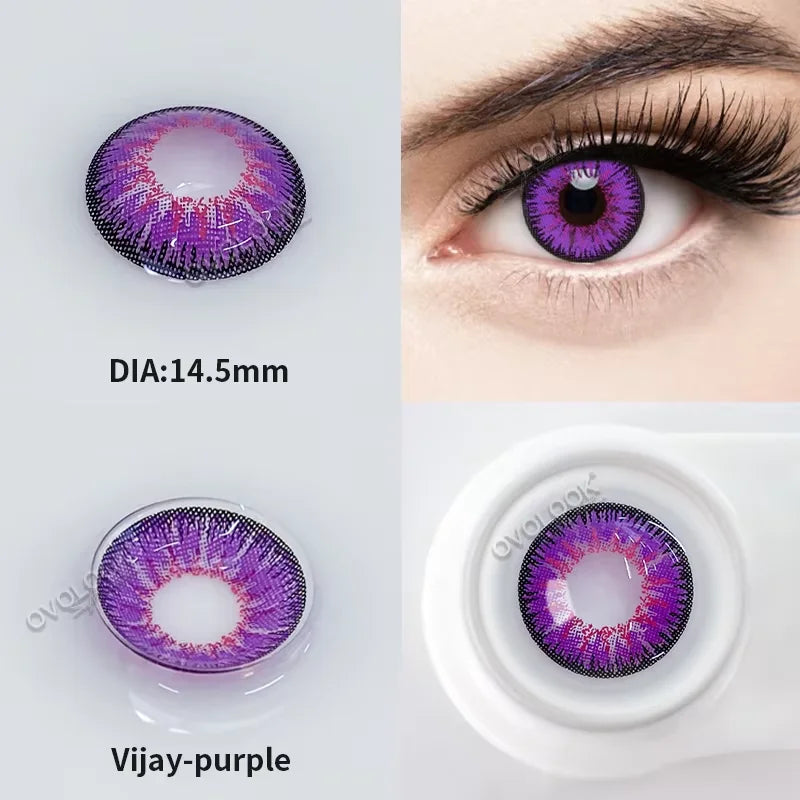 OVOLOOK-1 Pair/2pcs Lenses Cosplay Anime Contact Lenses for Eyes Vision Correction Comestic Myopia Prescription Contact Lenses