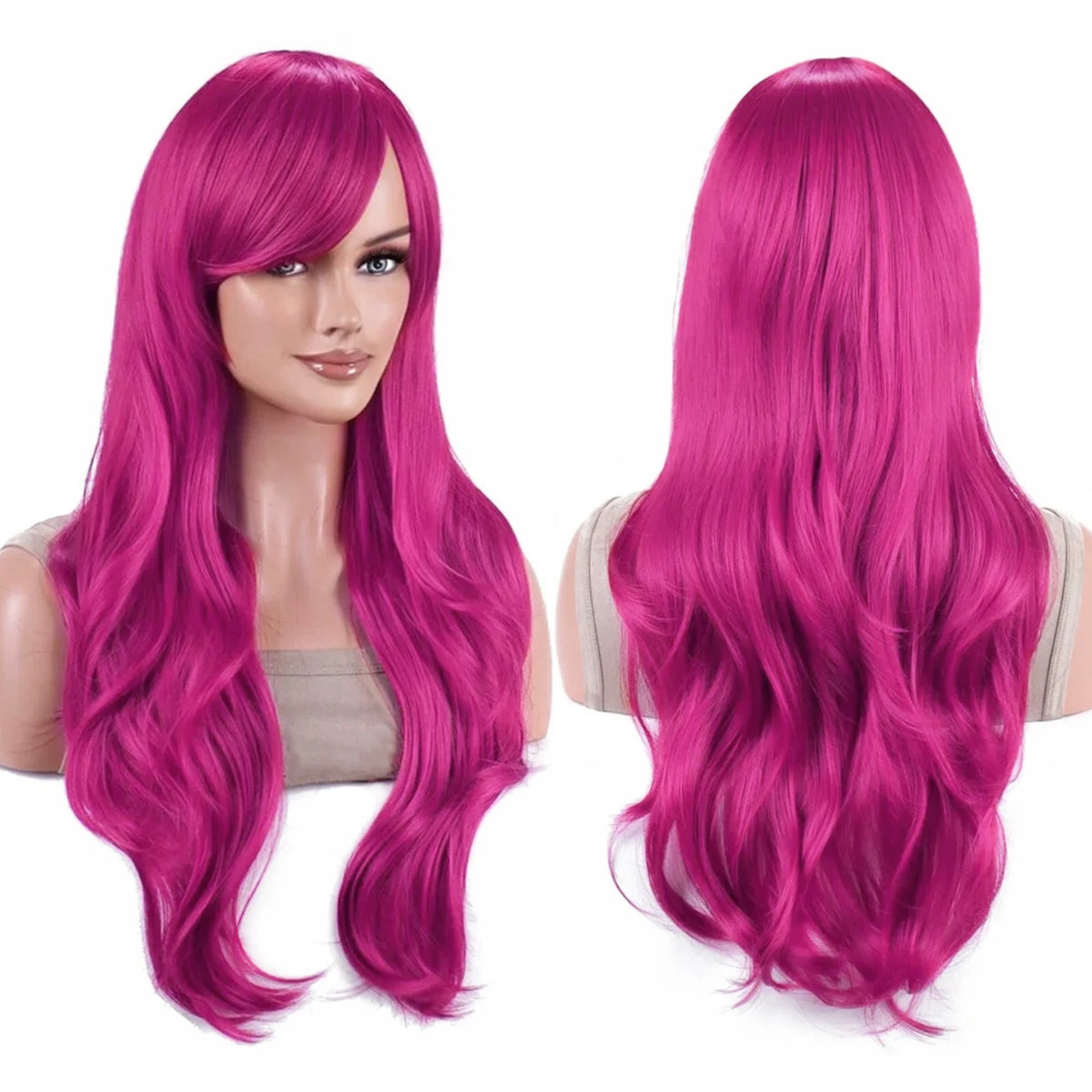 70cm Long Colorful Synthetic Hair Water Wavy Cosplay Wigs with Bangs Costume Wig for Women