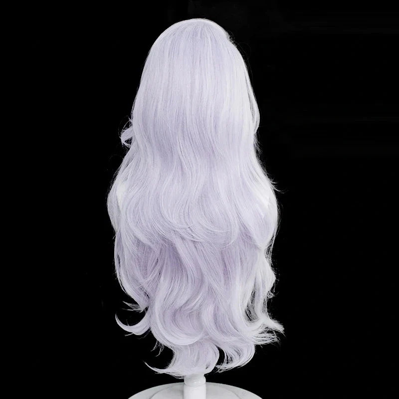 70cm Long Silver Purple Cosplay Wig – Heat Resistant Synthetic Wig for Anime-Inspired Styling