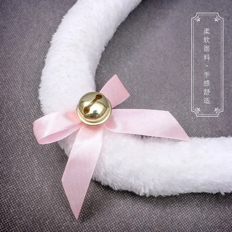 Plush Cat Tail Cosplay Accessory – Cute Anime Lolita Maid Style with Bells, Handmade Costume Prop