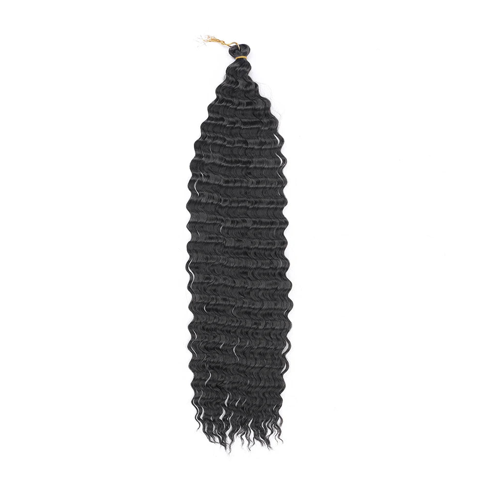 Ocean Wave Crochet Hair 22 Inch Deep Wave Curly Braiding Hair Soft Synthetic Crochet Braids for Black Women