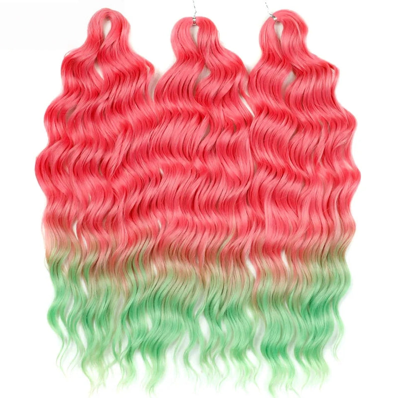 Water Wave Ombre Blonde Braiding Hair Extensions – Deep Wave Afro Curl Crochet for Women
