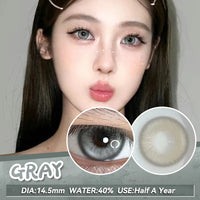 Gray Prescription Contact Lenses Fashion Pupils Cosmetics Eye Color Lenses Myopia Colored Contact Lenses Brown OVOLOOK