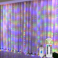 Christmas Lights LED Fairy String Curtain Lights 8 Mode Remote USB Festoon Christmas Decor For Home Holiday New Year Lamp