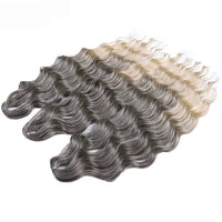 Water Wave Ombre Blonde Braiding Hair Extensions – Deep Wave Afro Curl Crochet for Women