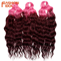 24 Inch Synthetic Hair Water Wave Braiding Hair Extensions Ombre Blonde Deep Wave Afro Curl Twist Crochet Hair for Women
