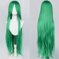 100cm Long Straight Synthetic Wig with Bangs – Pink Purple Cosplay Wig for Women