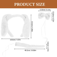 Costumes Cosplay Tail Tails Set Plush Bow Tie Dog Ears Headband Animal Headbands for Kids Fabric Child Decorative