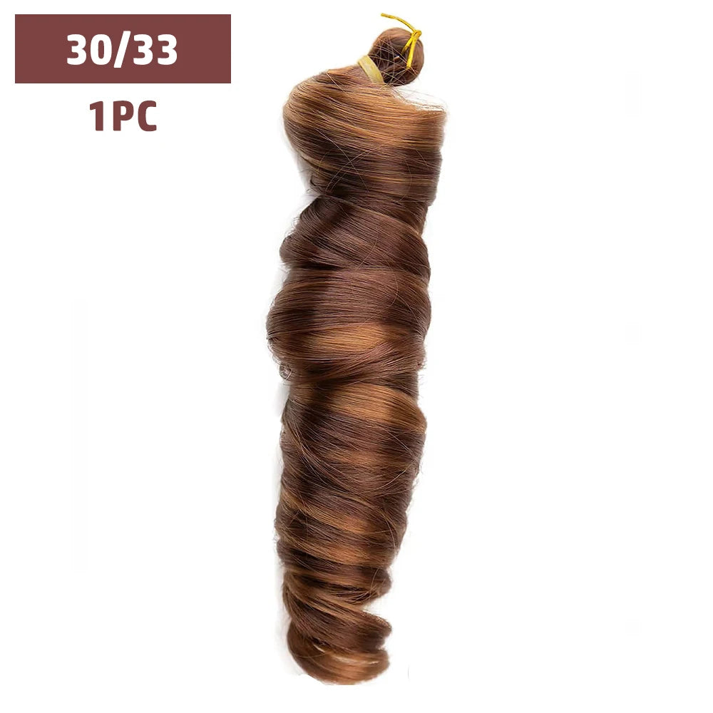 French Curls Braiding Hair 12-24inch Hair Extensions Synthetic Hairs Spiral Curls Braids Pre Stretched Loose Wave Braiding Hair
