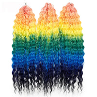 24 Inch Water Wave Crochet Braiding Hair Pink Blonde Synthetic Hair Extensions for Black Women