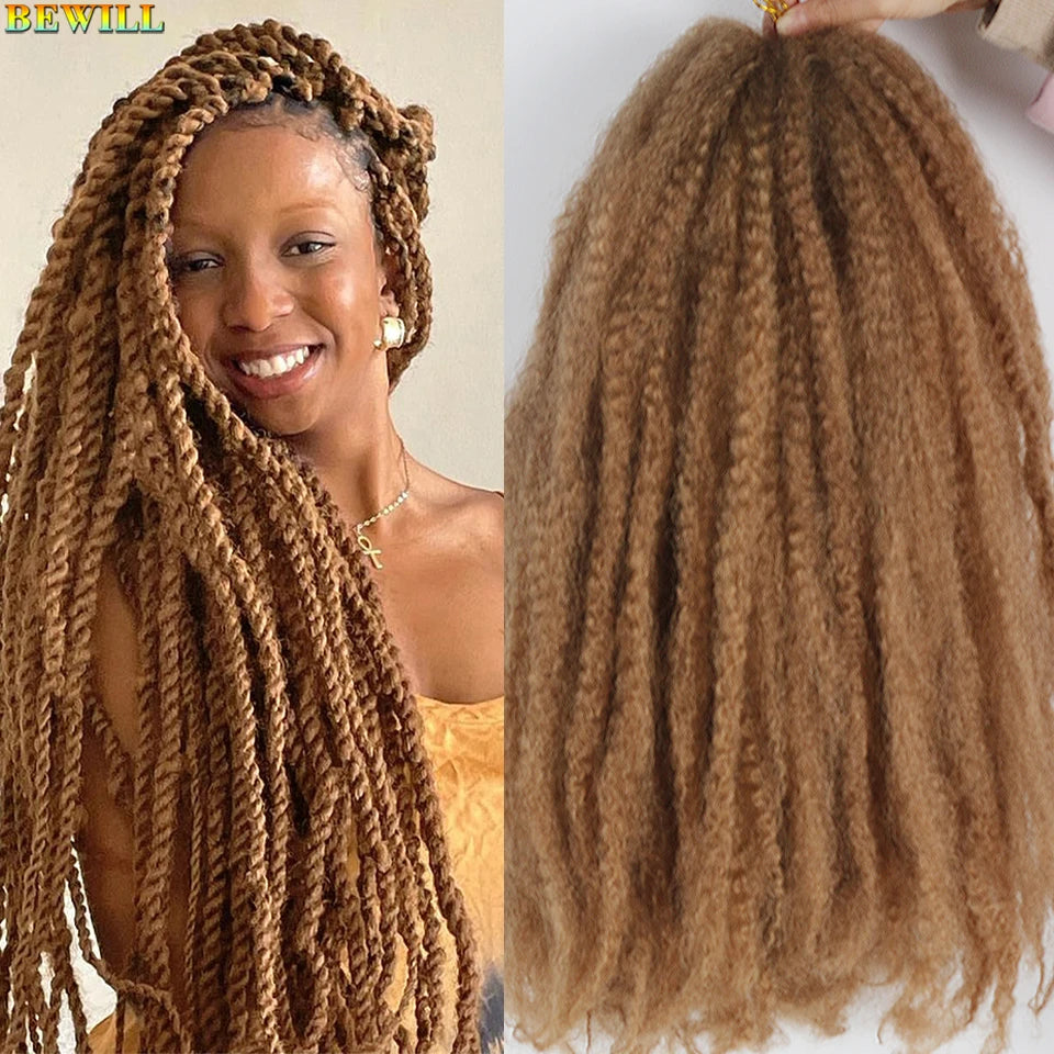 18 Inch Marley Twist Crochet Hair – Ombre Black to Blonde Synthetic Afro Braiding Hair